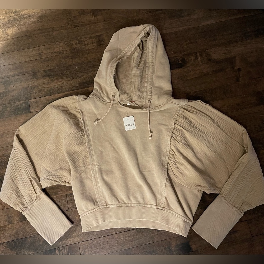 Free People love letter hoodie long sleeve sweater pullover